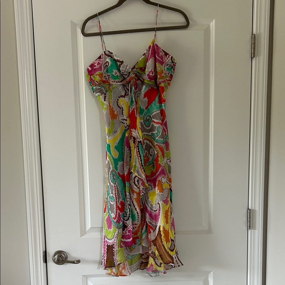 Milly Multicolor Silk Paisley Mini Dress